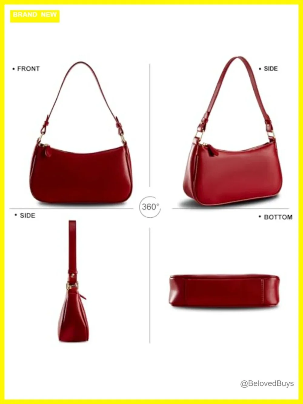 Vegan Leather Sling Bag with 2 Removable Straps Crossbody Tote Handbag